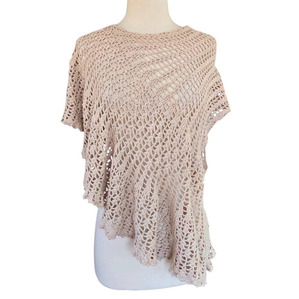 90's Y2K Fairy Boho Crochet Asymmetrical Swing Layering Top Size Small Medium